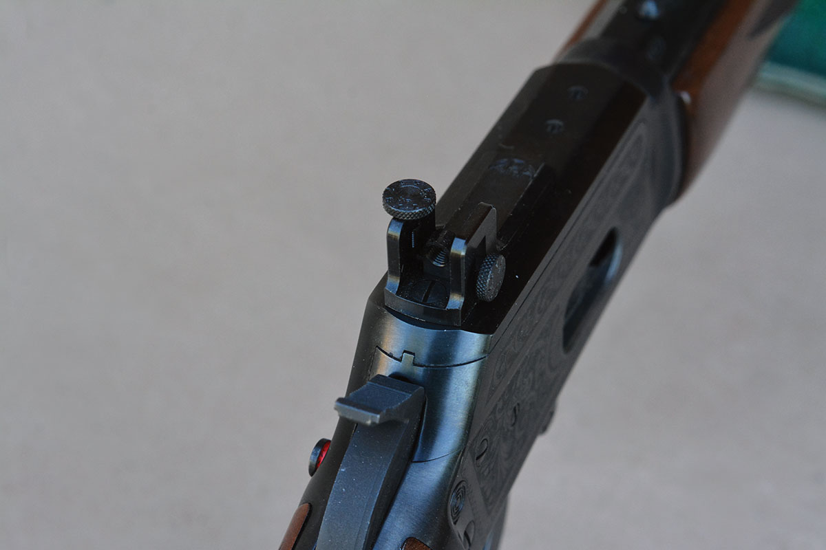The KRA Custom Micrometer Receiver Sight features a ghost ring and is threaded for additional aperture sizes.
